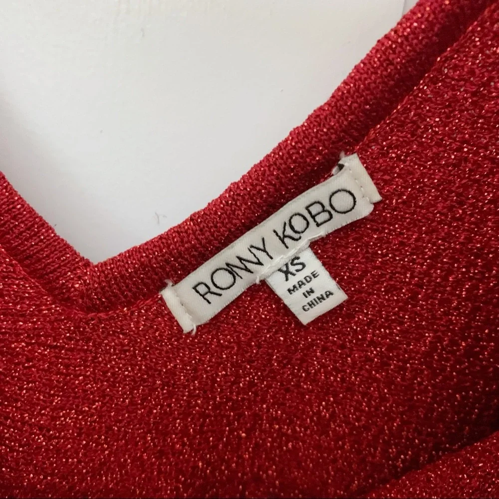 Ronny Kobo Michaela Metallic Knit Top